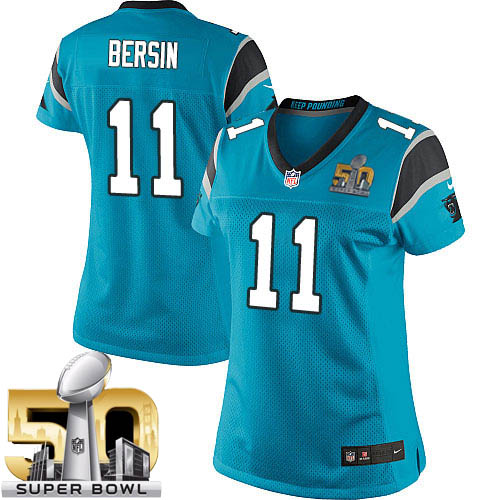 Women's Elite Brenton Bersin Super Bowl L Nike Jersey Blue Alternate - #11 NFL Carolina Panthers